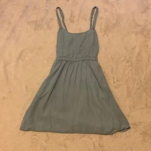 Garage Denim Mini Dress with Back Cut-Out and Pockets Size XS